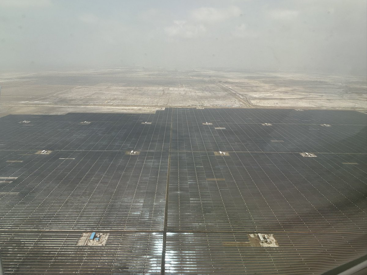 DenmarkinIndia's tweet photo. The fight against climate change requires us to rapidly scale up the deployment of renewable energy. My visit today to the #Khavda Renewable Energy Plant in Gujarat leaves me optimistic.
It is truly mind-blowing to witness one of the world’s largest renewable energy developments, combining solar, wind, and battery storage. Once fully operational, the project will generate 30 GW of renewable energy. Covering an area five times the size of Paris, the plant will be capable of powering 17 million homes while avoiding 64 million tonnes of CO₂ emissions. This is the scale of ambition and action we need to make a real difference ⚡️🔋🌞 @AdaniGreen @ICDKBangalore
