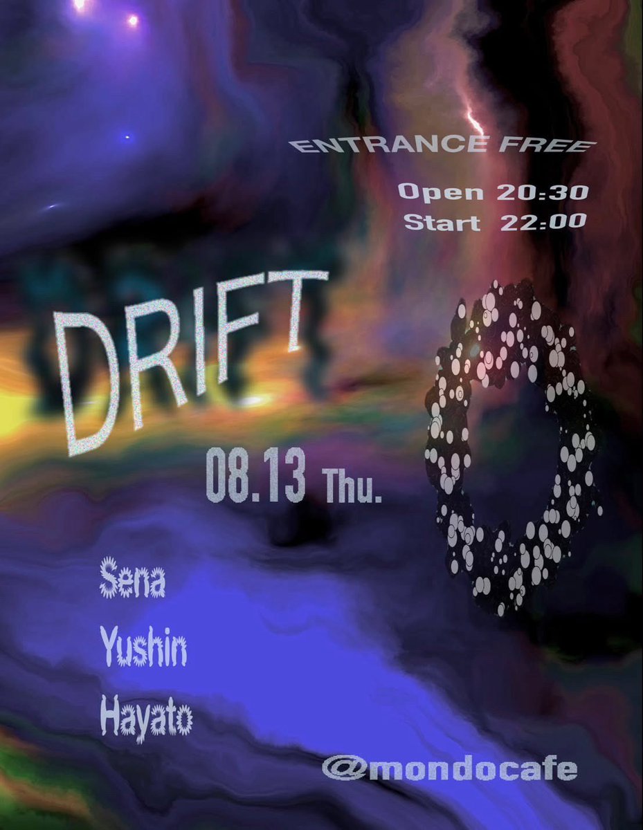 mondocafeAOR's tweet photo. 遂にキタ〜〜〜‼️

DJ SENA 主催のパーティー🎉
" DRIFT " @mondocafe
2026 8/13 木曜日
20時30分オープン
ノーチャージ

DJs
SENA
YUSHIN
HAYATO
...... https://t.co/Ro7xzmLLzn
