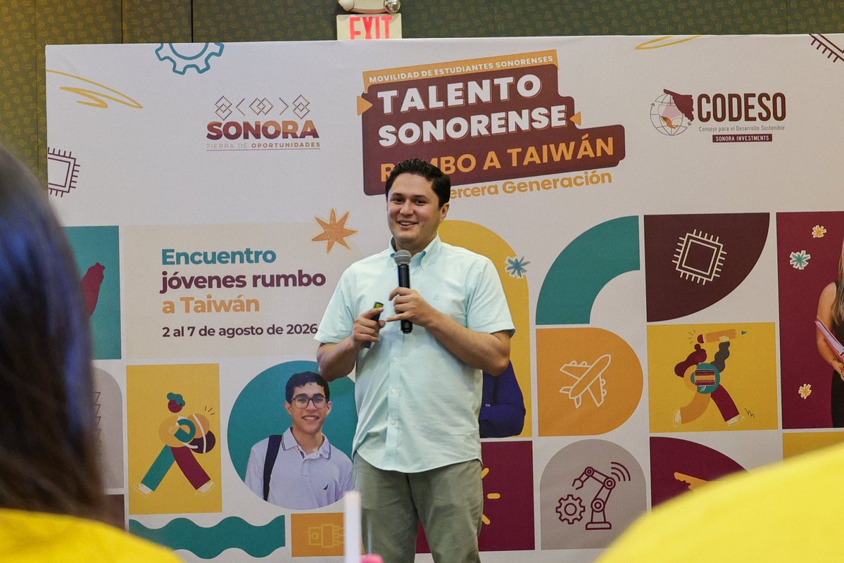 AbrahamSierraMX's tweet photo. Ser sonorense es llevar nuestra esencia a donde quiera que vayamos. 🫱🏻‍🫲🏼🌏

Tuve la oportunidad de conversar con la Tercera Generación de Talento Sonorense Rumbo a Taiwán para recordarles que este viaje va más allá de estudiar en otro país, también es la representación con orgullo de Sonora ante el mundo, de nuestra cultura y que regresen con nuevos conocimientos para seguir transformando el futuro de nuestro estado.

Gracias a CODESO y a Diego Aviles por hacer posible este espacio y por seguir creyendo en el talento de nuestra juventud.