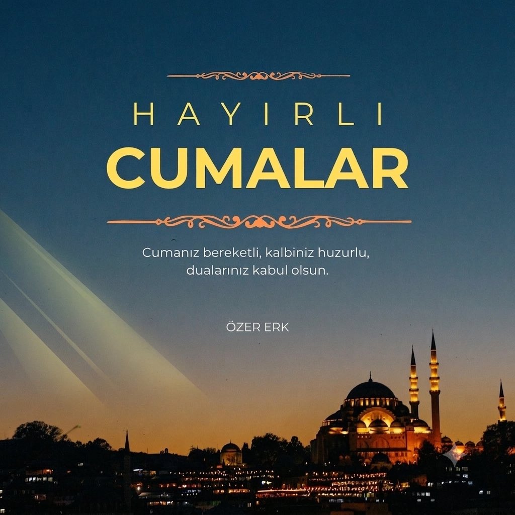 ozer_erk's tweet photo. Cumanız bereketli kalbiniz huzurlu dualarınız kabul olsun. 

#HayırlıCumalar 
#cumamızmübarekolsun 

#RecepTayyipErdoğan https://t.co/YHJEw5YJoO
