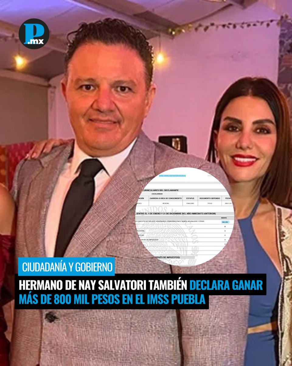 diarioelpopular's tweet photo. 🔴 #IMPERDIBLE | ⚠️💸 Más declaraciones de miles de pesos en la familia Salvatori
 
Hermano de @Naysalvatori reportó ingresos por 865 mil pesos en el IMSS⤵️

https://t.co/lmkcBAtGXf https://t.co/8YMgm7If6Q
