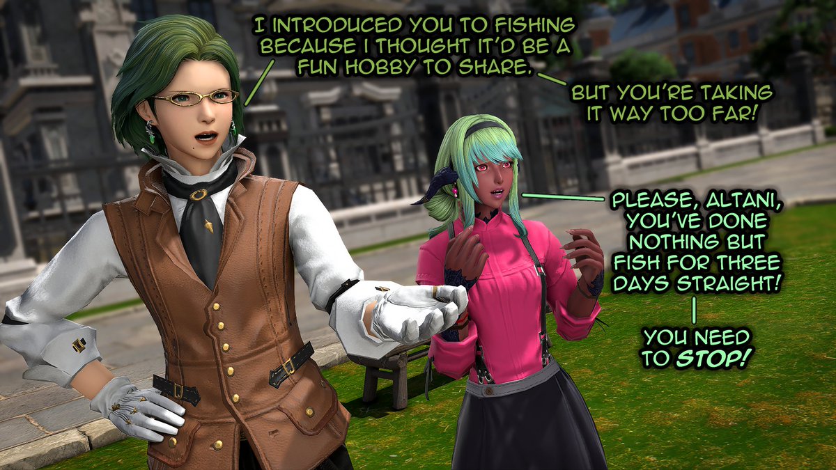 VitaeVon's tweet photo. I'm fine. I'm in control. I definitely haven't neglected making any gposes this week due to fishing.
@ABlackburnFFXIV 
@VymoraFFXIV https://t.co/aqfmnAkMRX