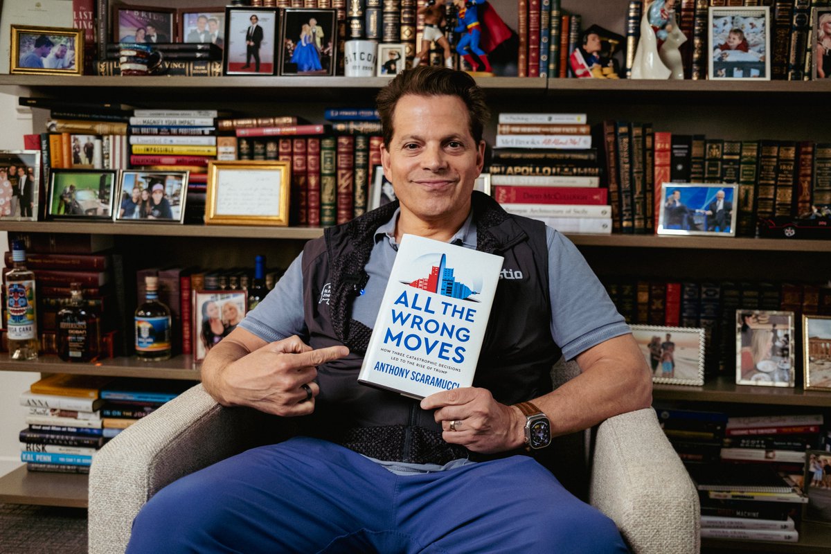 Scaramucci's tweet photo. To all my friends on X, I have a favor to ask you.
 
My new book, All the Wrong Moves, comes out in September, and I wrote it for people like you, people who are paying attention, who can see that something has gone wrong in this country, and who want to understand how we actually got here.
 
From my upbringing in a blue-collar family on Long Island, to Wall Street, to my very public failure in Washington, I've had a front-row seat to how the system works, how it breaks down, and what it costs ordinary people when it does.
 
This book is about the anger-based populism we're living through right now, where it came from, what's driving it, and what we can actually do to heal and improve the society we all share.
 
My favor is to pre-order a copy and tell a friend to get one too. 
 
The country is starving for honest analysis and real solutions. This is my attempt to contribute.

Thank you. I mean it. ❤️
