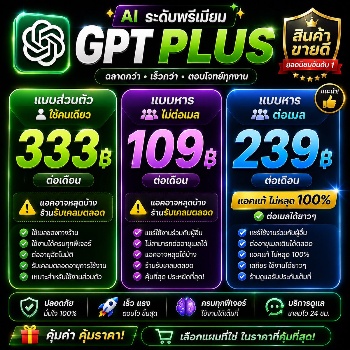 rfwmbrokigrov1's tweet photo. เปิดขาย Chat GPT plus 

🔥 แบบส่วนตัว 333/ ต่อเดือน

🔥 แบบหาร 109/ ต่อเดือน

#หารchatgpt #หารแชทจีพีที
แบบต่อเมลของมีพร้อมส่ง แอคแท้100%ใช้ codexได้ https://t.co/c3sqeqebWz