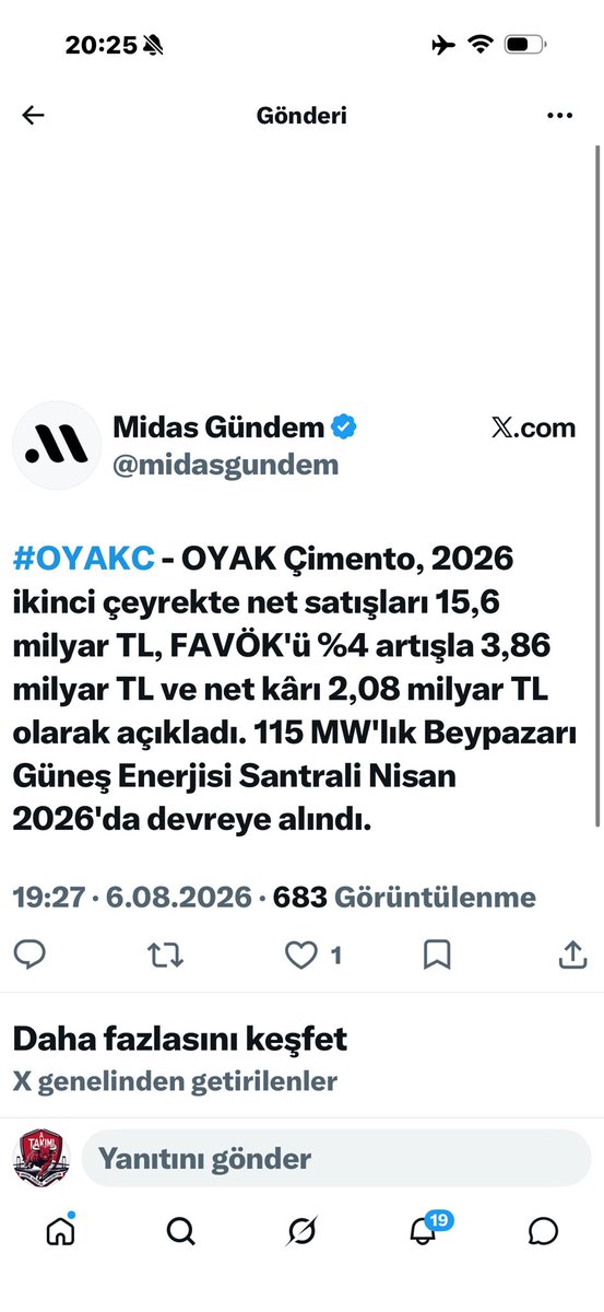 gokhanbilik1's tweet photo. Bazısı bokluyor bilançoyu 
Hahahahah #oyakc 
Oyak Çimento 

FAVÖK biraz gerilemişmiş miş miş 
ciro az da olsa biraz azalmış mış mış vs 

Yahu ülkede halka açık 
ve veya halka açık olmayan 

Konkordato ilan etmiş şirket haberlerini okumaktan bıktık 

İlk çeyrek 100 milyon kar getiren şirket son 3 ayda 
2 Milyar TL kar elde etmiş 

kasada nakit zengini 

Güneş enerji santrali devreye alındı 

Kapasite artışı yapıyor şirket 

29 dan 20.60 a yerli fonlar satıyor diye gevşemiş zaten 

Ama yabancı da bir o kadar mal almış 

Bu yabancının aldığı 45  milyon lot malın 
15 milyon lotu son 10 günde alındı 

Allah herkese akıl fikir versin 

Bu borsada kimse bir şey bilmiyor ama herkes ayrı bir herbokolog olmuş

Dünya devleri arasında yer alan şirkerleri eleştirenler 

Burda yorum yazanların Bazısının belli bir işi veya işletmesi vardır büyük ihtimal 

Emimin banka kredisi ve borç içindesiniz 

İşler de ciro da kötüdür ona da eminim 

Siz kendi işinizde daha iyisini yapabildiniz mi ki böyle harika bir kar rakamını 

Sırf geçen sene aynı döneme göre daha az olduğu için beğenmiyor ve 
bok atmaya cüret ediyorsunuz 

Akıl tutulması 

Umarım yarın gelir #bofa geleni gideni alır da 
Siz de malları kaptırmış olursunuz 

Ekteki en güzel özet yorum 
Şahıs olmadığı için 
Atıp tutmamış 
Eline sağlık Midas 

#hissechat @HisseChat