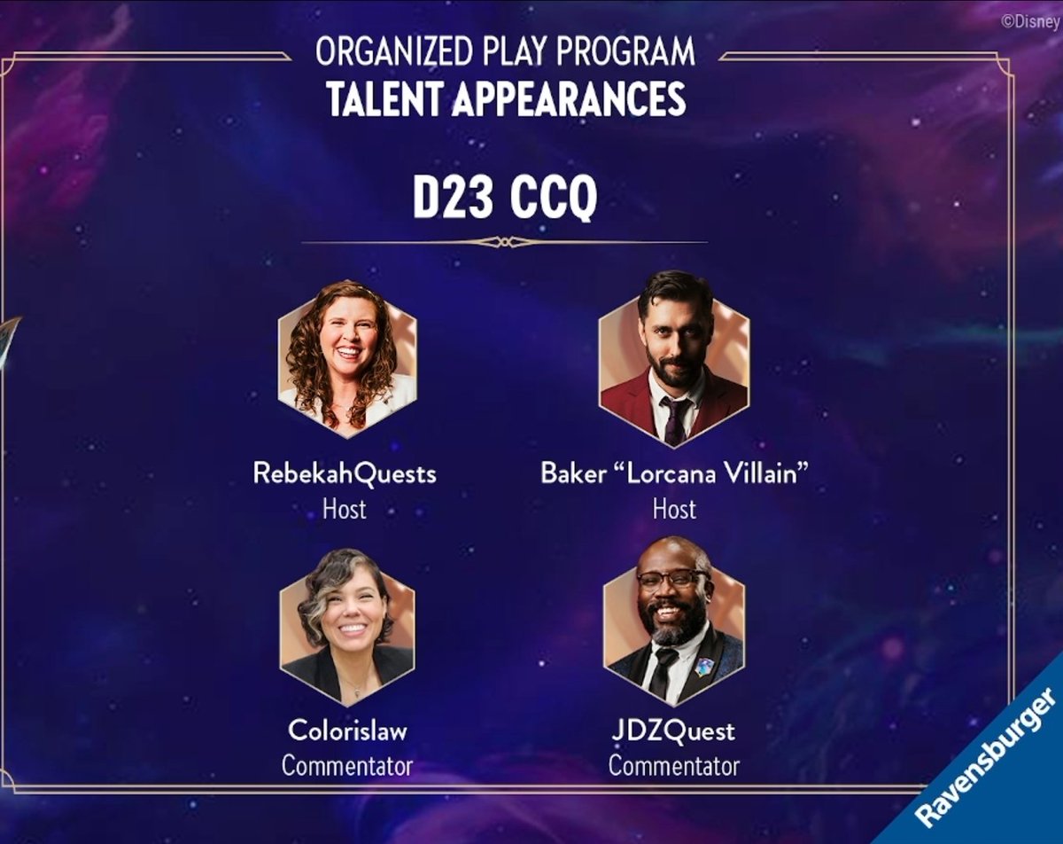 lorcananews's tweet photo. D23 CCQ starts our Season 3!
The Season of Villainy!
CCQ Playmat, Promos, and casters revealed!
More Season 3 announcements during the event! https://t.co/EhCnwW36zC