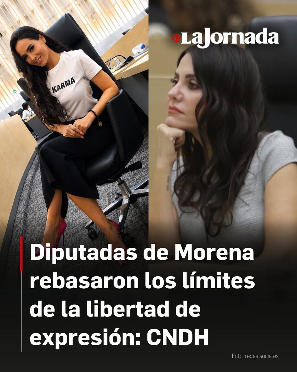 lajornadaonline's tweet photo. La Comisión Nacional de los Derechos Humanos (CNDH) calificó los comentarios de las diputadas poblanas Nayeli Salvatori Bojalil y Grace Palomares Ramírez contra personas adultas mayores como violencia institucional y discursos de odio.

En un pronunciamiento oficial, el organismo garante aseveró que las expresiones vertidas en entornos digitales rebasan la libertad de expresión y constituyen manifestaciones explícitas de edadismo que transgreden las garantías constitucionales del Estado mexicano.

Más información en: https://t.co/tZG6PyAjgM