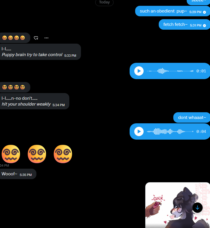 LunaThePupp's tweet photo. Hehe...You are just  really lucky you are sooo cuteee~

Also were so cute liking and retweeeting when told to~
It was fun playing a lil even if not in that much of a lewd way~

Mwah~