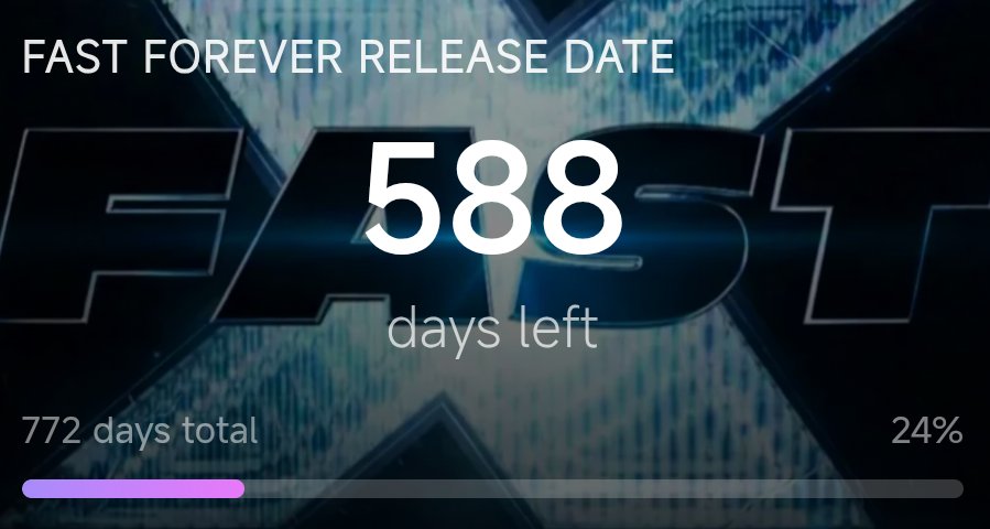FastForever007's tweet photo. 588 days left until the release of Fast Forever 🎥 https://t.co/1Fp7lKVHlW