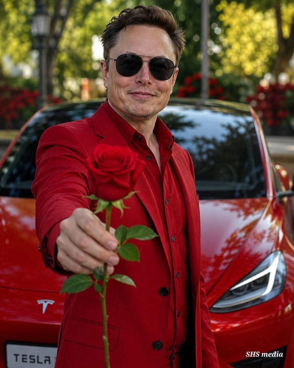 CEOERMX's tweet photo. Red suits, red Tesla, and a rose just for you. Will you accept this gift from my heart? 🌹🚘❤️" https://t.co/QLtpIWrTUP