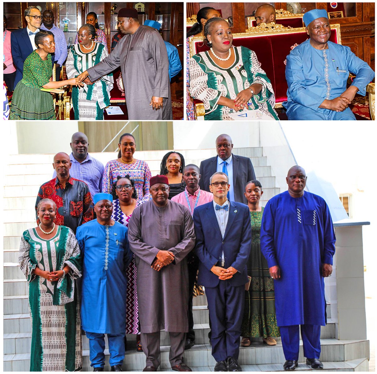 UNDP_TheGambia's tweet photo. The Right Honourable Speaker of the National Assembly of Lesotho and his delegation, accompanied by the UNDP Resident Representative and the UN Resident Coordinator in The Gambia, paid a courtesy call on His Excellency President Adama Barrow.

Discussions reaffirmed the importance of African-led solutions, stronger regional cooperation, and innovative approaches to financing sustainable development.

President Barrow underscored the importance of domestic resource mobilization and The Gambia's commitment to financing its own development priorities while delivering tangible improvements in people's lives. He also welcomed continued collaboration and knowledge exchange among African countries.

The visit reflects the growing importance of #SouthSouthCooperation as African nations work together to accelerate progress towards the Sustainable Development Goals.

#GovernmentDevelopmentFinancing #SouthSouthCooperation #SDGs #TheGambia #Lesotho #Leadership

@mmashologu1 @JacquiyOlweya @amssalu_taye @EvelynEdroma @karlfredpaul