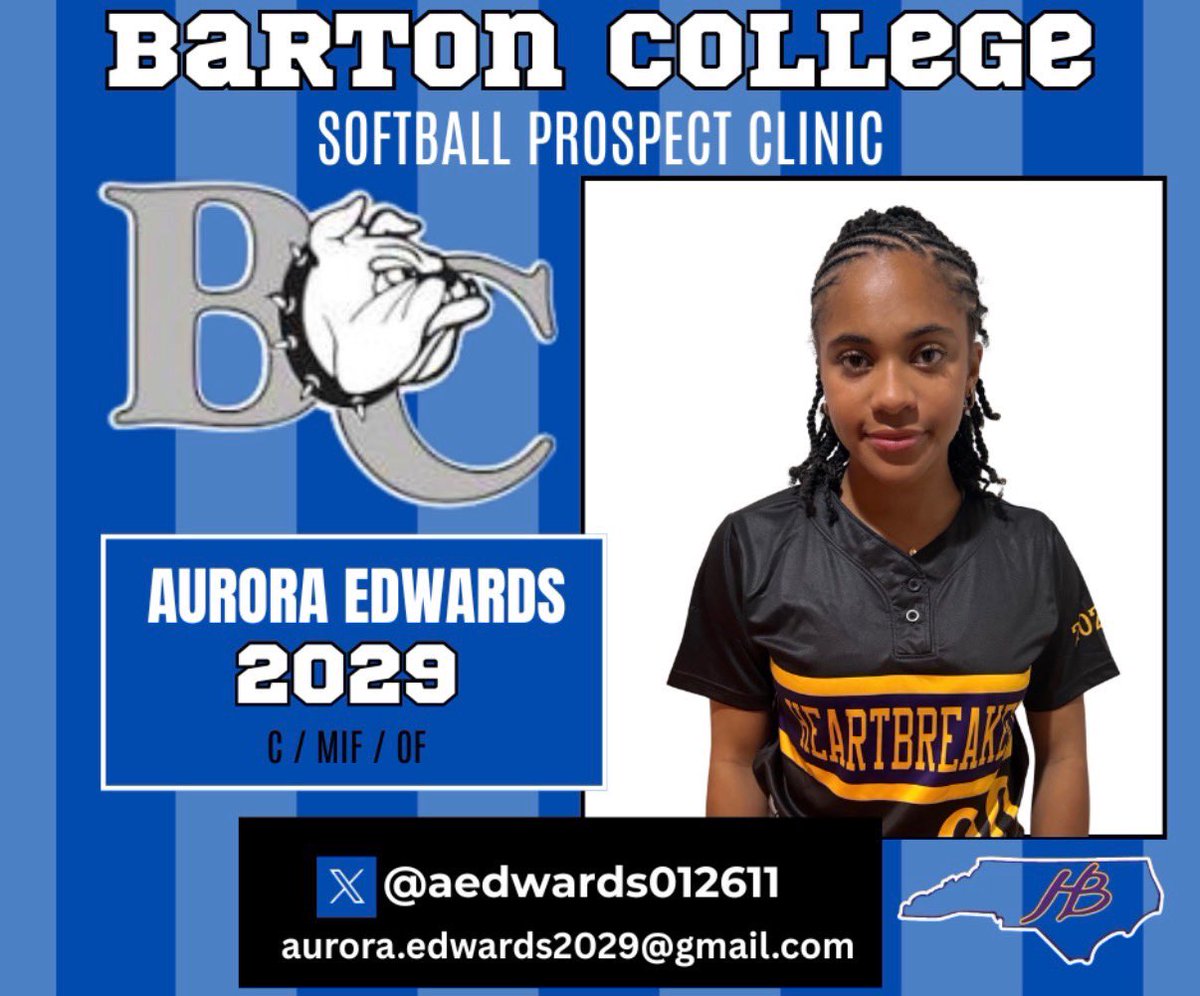 aedwards012611's tweet photo. Super excited for the Barton College Softball Prospect camp tomorrow! Looking forward to the experience and the opportunity to advance my skills! 
@ncheartbreakers @Nationals_Coach @Courtlynn_26 @Barton_Softball https://t.co/pXvVOnaNSl
