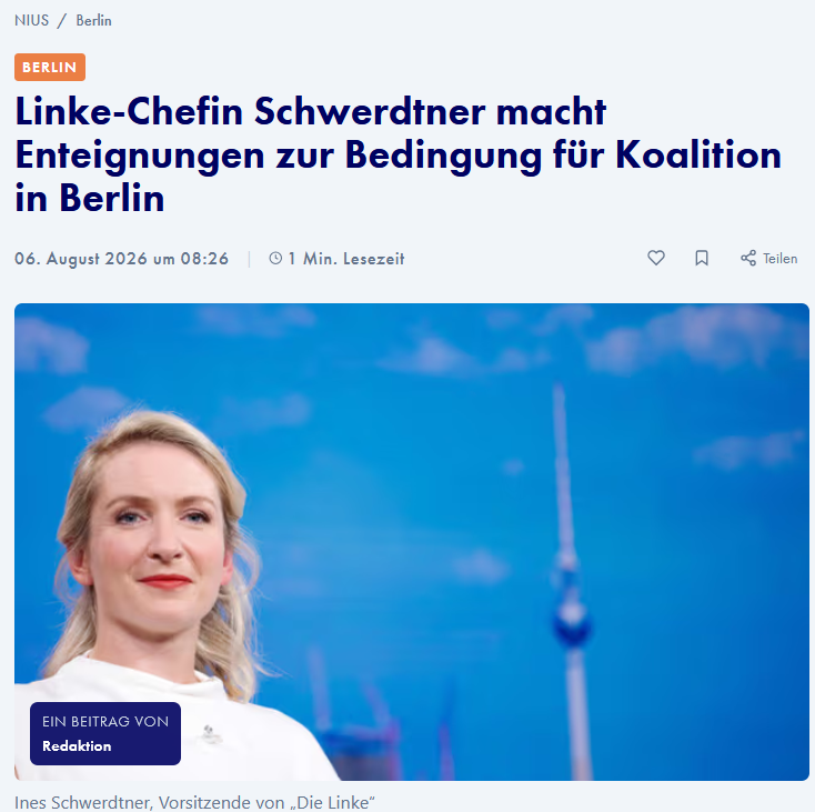 PeterBorbe's tweet photo. Tag für Tag jammern alle, dass es womöglich demnächst in Sachsen-Anhalt eine AfD-Regierung geben könnte, und wie schlimm das sei. Aber offenbar stört es niemanden, wenn Berlin demnächst das erste kommunistische Bundesland in der Bundesrepublik wird! #Berlin https://t.co/8ZA5bRizfc