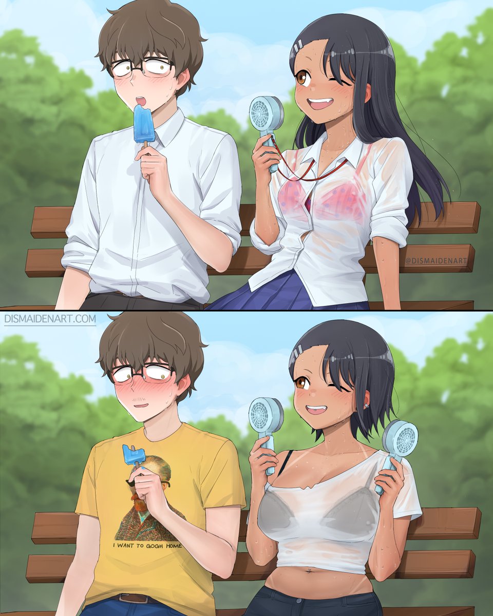 dismaidenart's tweet photo. Even as they get older, Nagatoro still doesn't miss an opportunity to tease her senpai! https://t.co/LPoMwg9y3M