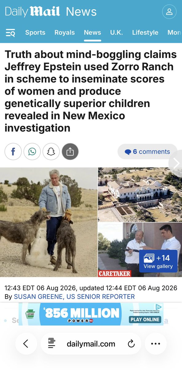 CosmicOperatorQ's tweet photo. 💥☘️🇺🇸 The Cabal Reptoid #Epstein was into much more than human & child. 🍕🚦😉As mentioned in the files, he was like a mad scientist/evil
genius involved with Aliens, Genetics, #HumanCloning, Bio labs, Human Hybridization, Time Travel, #Ai, & more. The question you should be asking is: what is underneath #ZorroRanch ⁉️🤔 Is there a connection to the #Dulce Alien Base? (DUMB) #NewMexico is home to tons of activities involving NHI, UAP, Satanic Occult Black Magic, Cryptids, Portals, Military Industrial Complex, Secret Space Program, Advanced Propulsion/Energy/Weapons testing, etc.👽
There’s a reason they are continuing to cover up the importance of this “Ranch”. How many other places like this & his Island are still in operation?🤔
🙏🛸888-369-1111🪽💫🐸🐇🕳️❤️🌎

💥👀

“Another victim, identified in the report as Jane Doe 4, compared the 7,500-acre ranch near Santa Fe to Disneyland, saying she was trafficked there to have sex with the late Bill Richardson, the US ambassador to the United Nations under President Bill Clinton who went on to serve as energy secretary and New Mexico’s governor.”

💥👀🎯
Truth about mind-boggling claims at Epstein's Zorro ranch revealed https://t.co/jktU0hon1a