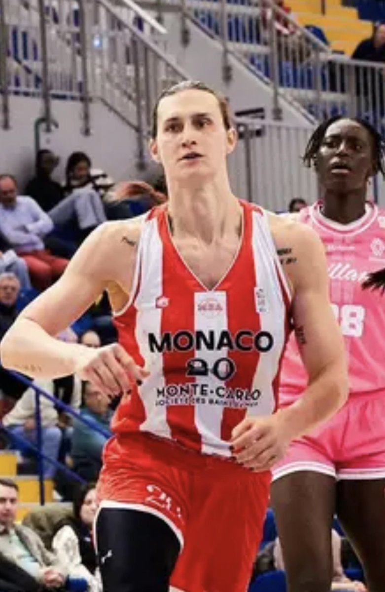 JeanHatchet's tweet photo. It is so disgusting that this man “Julie” Tetart is getting accolades in French women’s basketball. 

“a 6'3 scoring and rebounding machine”

Who won “Player of the Year, Defensive Player of the Year and Domestic Player of the Year”. 

Titles which should have gone to a woman.

No one on this planet believes that this is a woman.