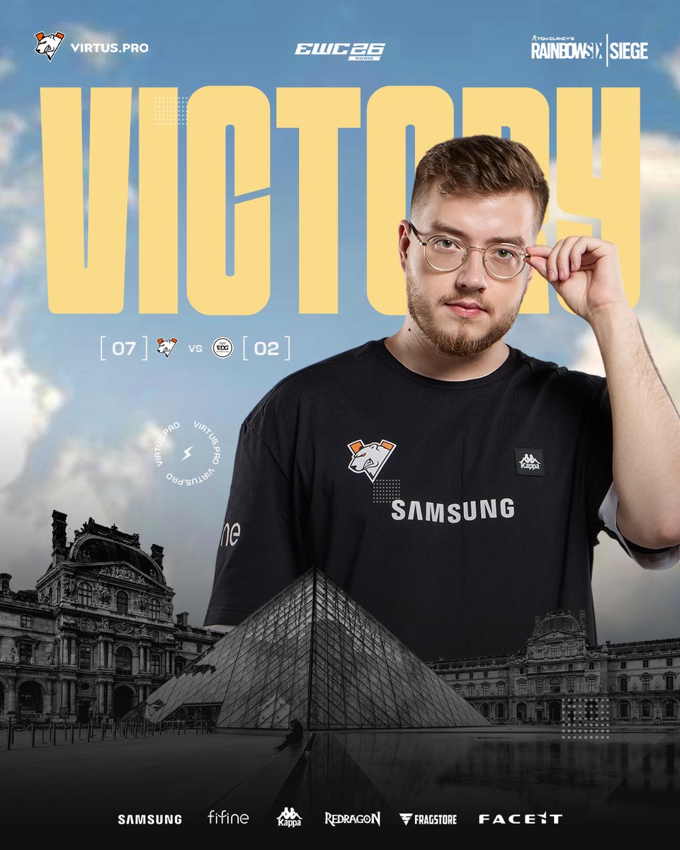 virtuspro's tweet photo. First match, first win 😎 Upper bracket semis tomorrow

#R6 #EWC26 #GOGOVP https://t.co/rtqpHCishr