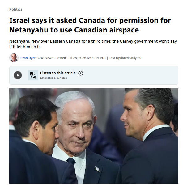 theserfstv's tweet photo. He let Netanyahu fly through Canadian airspace a week ago https://t.co/tInTWVTdiX