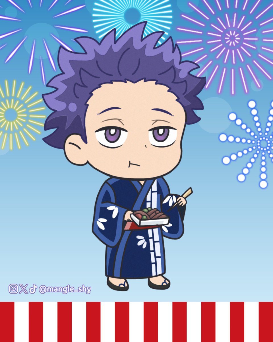 mangle_not_shy's tweet photo. Monoshin also attended the summer festival 💜💛🎉
#monoshin #monoma #shinso https://t.co/T4NPUOJhcF