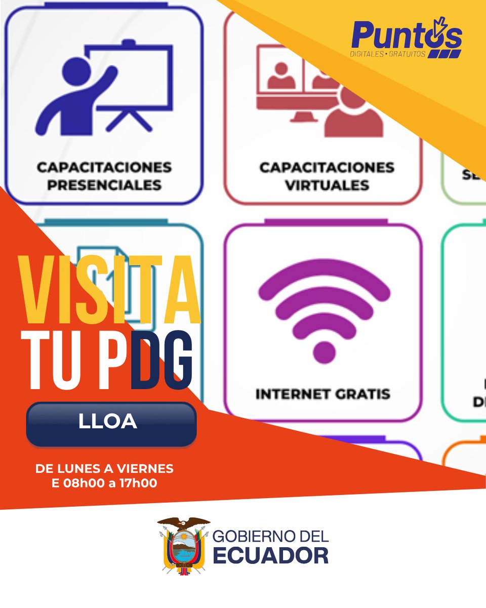 PDLloa1601's tweet photo. En el Punto Digital Gratuito Lloa puedes acceder a todos los SERVICIOS de manera GRATUITA.
Internet 
Refuerzo académico 
Investigaciones 
Servicios en línea
Capacitaciones 
Único requisito: número de cédula de identidad.
Te esperamos
#puntosdigitalesgratuitos #MINTEL https://t.co/p2bOf2fXba