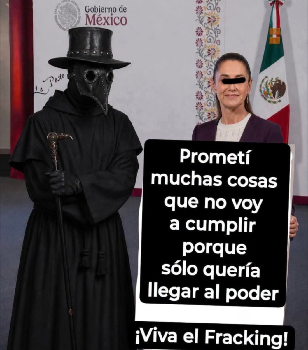 rthur013's tweet photo. Solo en el Gobierno de MORENA y Claudia Sheinbaum, cosas que antes eran del Diablo, ahora son buenas para la Soberanía Nacional.
¿Y que tiene que ver la soberanía?, no lo sé pero ahora la usan hasta para limpiarce el Cul0
Llegó el turno del FRACKING, de la cual TODOS los Chairos se quedaron hasta el cansancio y ahora resulta que es bueno porque ahora es Fracking del Bienestar

La 4ta Trasformación VÁ! 🙌🏽