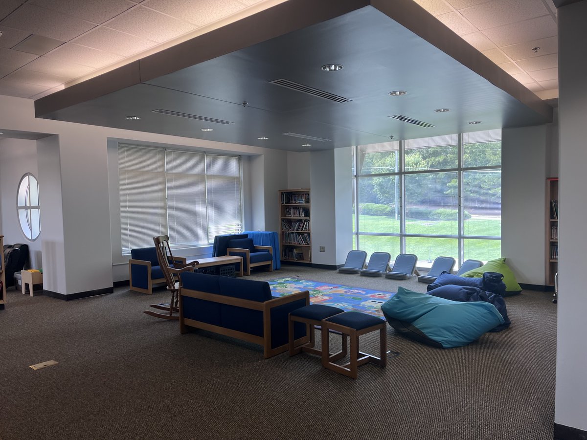 Guide_Librarian's tweet photo. The Media Center got a glow-up this summer! 🩶✨ with a fresh gray coat of paint... all that's missing is the BEST part... our students! https://t.co/REuSeUOmyD