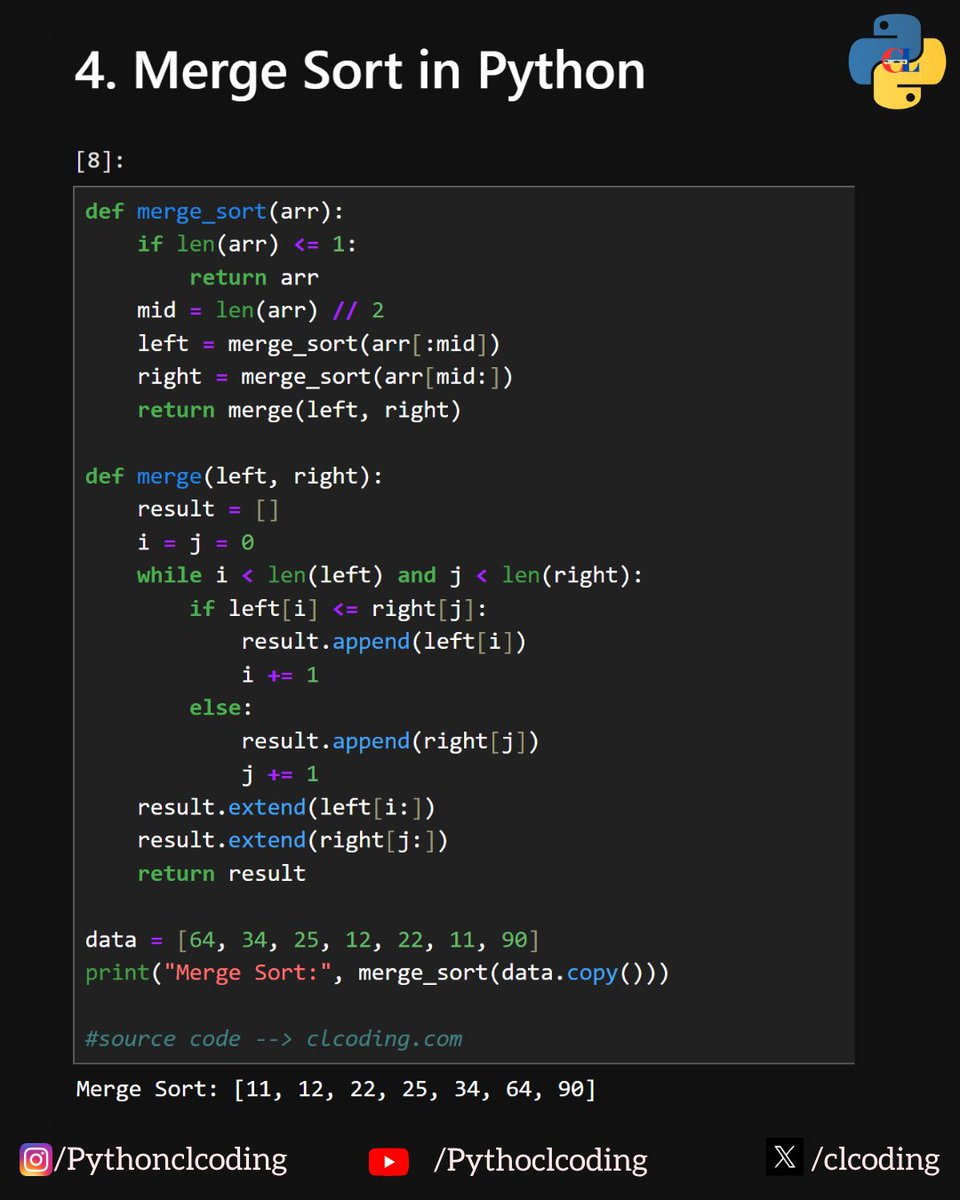 clcoding's tweet photo. Sorting Algorithm in Python

Data Structures and Algorithm Design using Python https://t.co/5juuIZGR9V https://t.co/BXWuVqHD1C