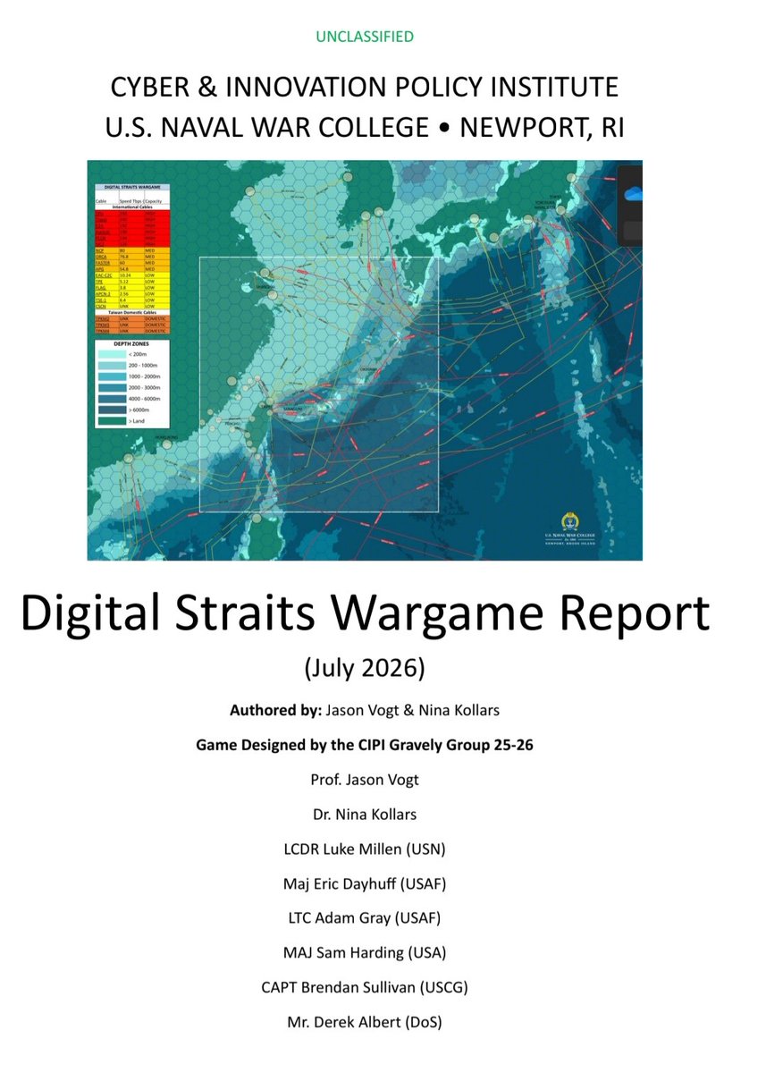 wargamingweekly's tweet photo. "The Digital Straits Wargame has served to highlight the complex coordination and cooperation challenges surrounding Taiwan's undersea communication infrastructure." https://t.co/8D8zbHvAgD