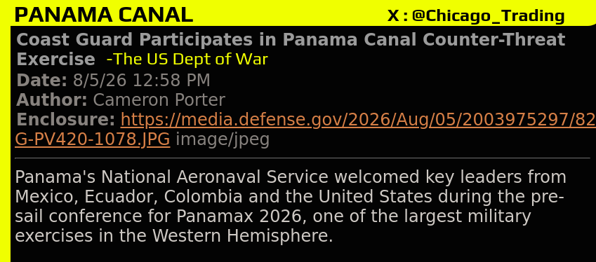 chicago_trading's tweet photo. 🆕 #PanamaCanal : Coast Guard Participates in Panama Canal Counter-Threat Exercise -US DoW @Chicago_Trading https://t.co/0mWoBTEwpD