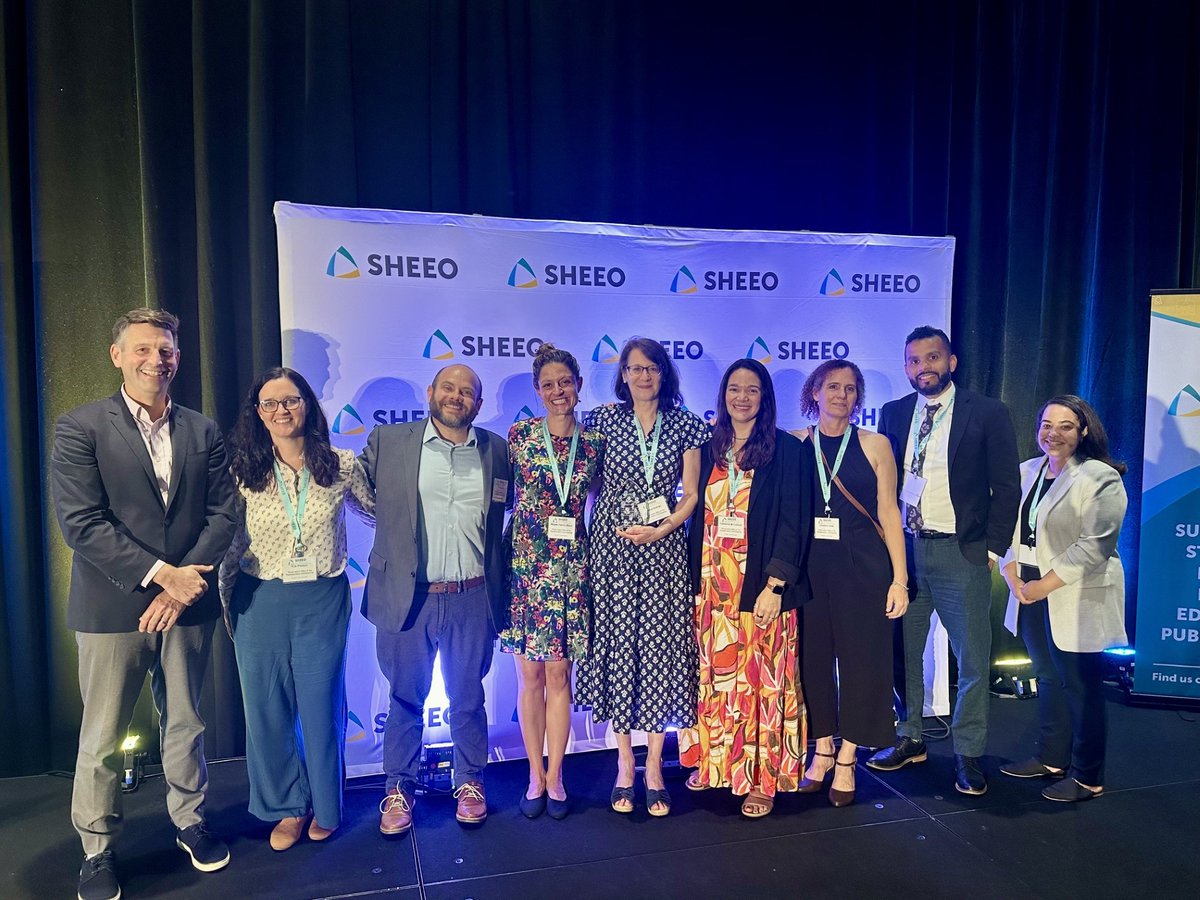 HigherEdRI's tweet photo. The biggest little state in the union had a big presence in Chicago this week at @SHEEOed higher ed policy conference. Andrea Spargo was presented with the prestigious Wright Award, and Commissioner @swgilk23  and @oreyesRIC spoke on panels with local (@nebhe) and national colleagues.