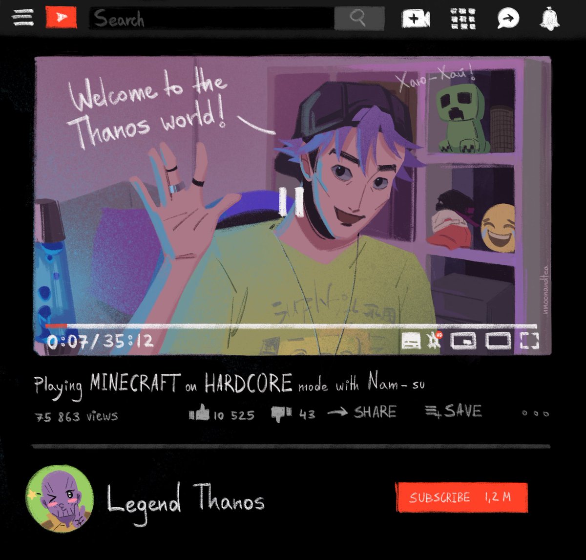 nnoonandtea's tweet photo. thanos as a youtuber in 2016 au #squidgame #thanos230 https://t.co/KywZBHVfg3