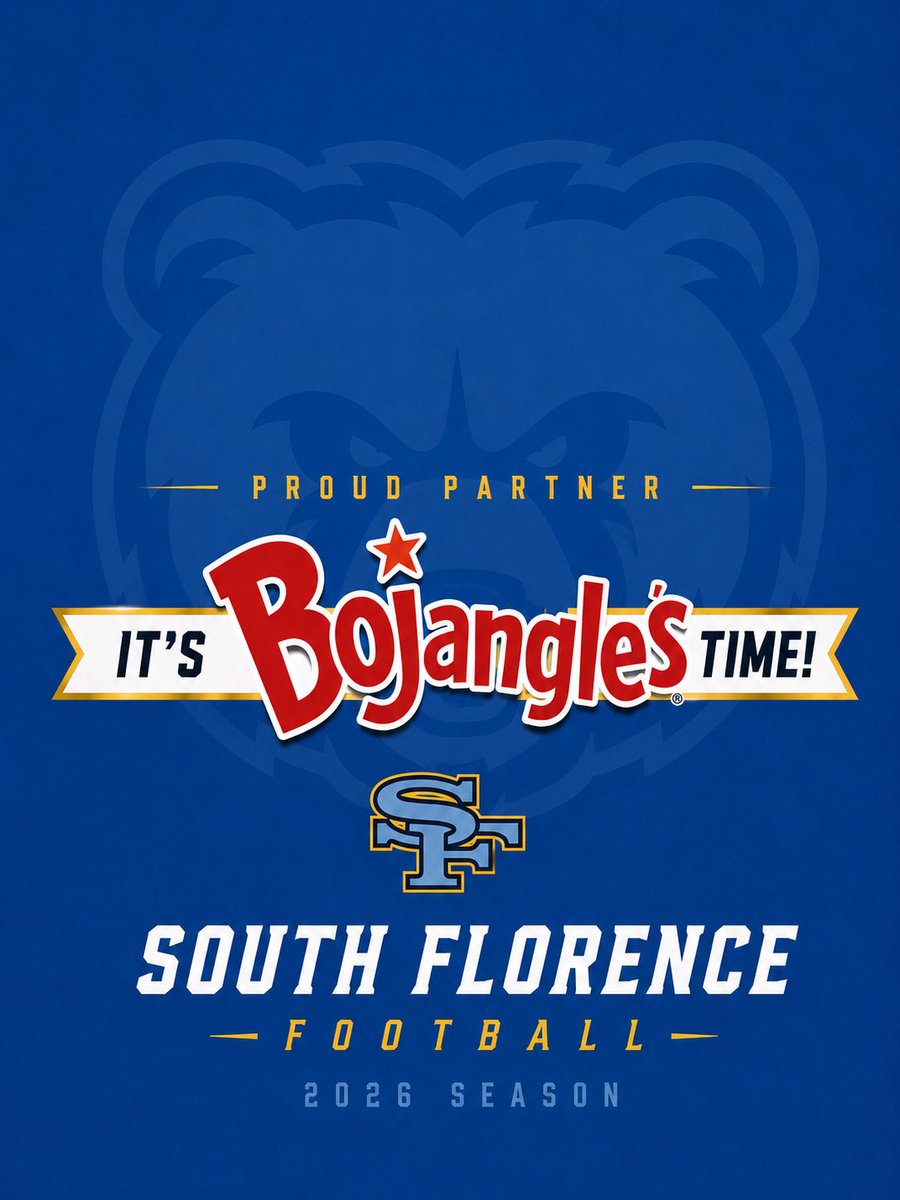 SFBruinFootball's tweet photo. It’s Bo Time in Bruin Country. Proud to welcome Bojangles as a partner of South Florence Football for the 2026 season. From legendary chicken and biscuits to game-day energy, they know how to bring the flavor.
#SouthFlorenceFootball #BruinNation #Bojangles #ItsBoTime https://t.co/S0wMg1qhlI
