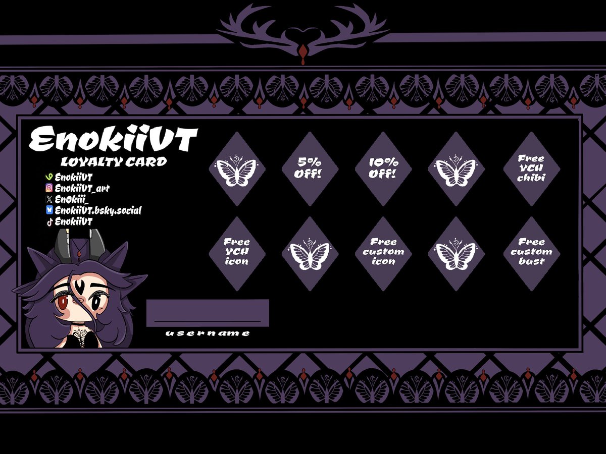 EnokiiVT's tweet photo. 🎨You're more than a customer—you're part of my community. ❤️

My Loyalty Card is my way of saying thank you. Earn rewards, enjoy exclusive offers, and unlock member-only surprises every time you shop.

Ready to start collecting? Join today! ✨

#Community #art #Rewards https://t.co/YiqBymGcpH