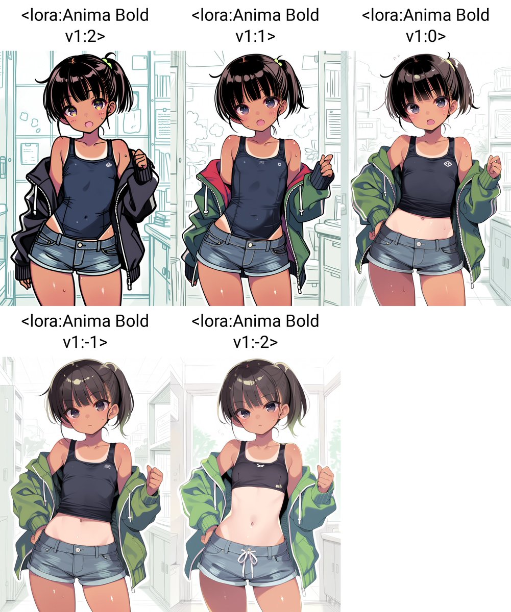 tosibeeAI's tweet photo. Bold LoRA for Anima – Line Weight Slider試し、モデルはnovaAnimeAM_v40 https://t.co/4tVolD6dgn