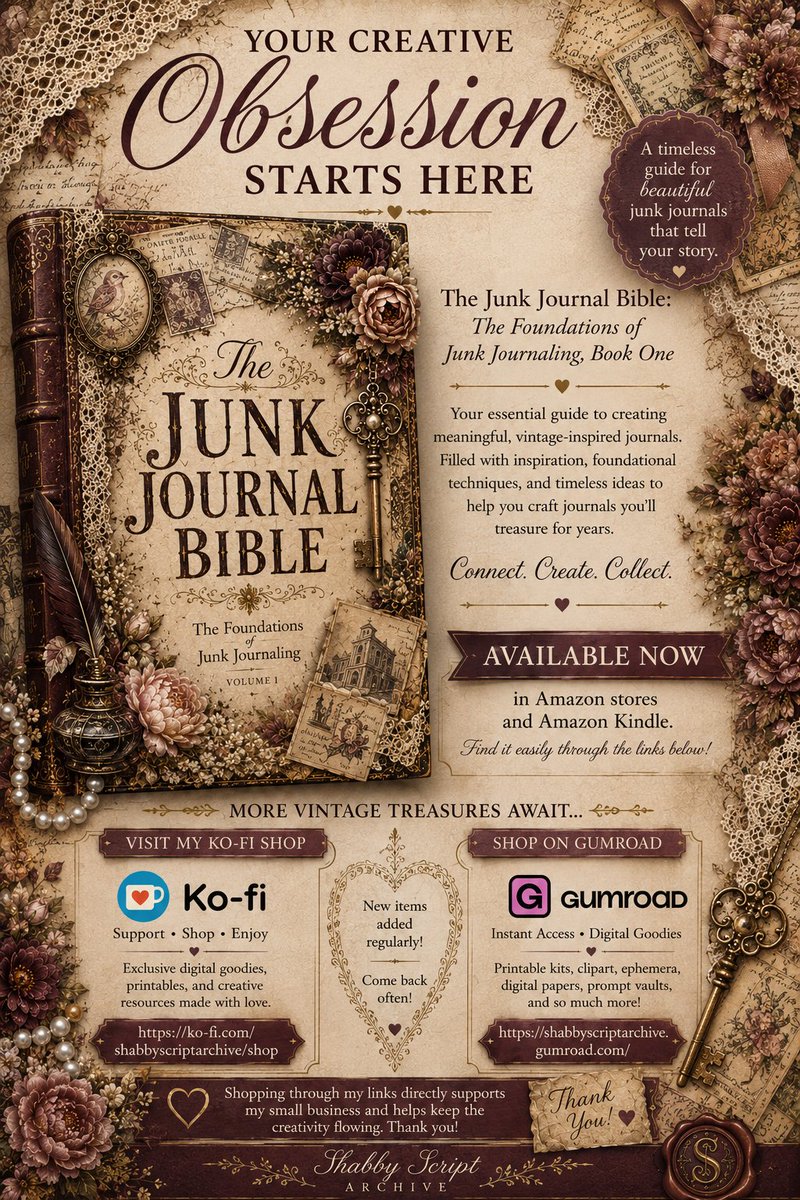 TheBeastLeah's tweet photo. Available at- https://t.co/ldjRNA5h6s
- 📜 **Browse printable junk journal kits, clipart, ephemera, digital papers, and more on Gumroad:**
    - https://t.co/JepcfNKxuJ
- 📚 **Now available on Amazon in Paperback and Kindle!** https://t.co/aGI5LhYT2R via @pinterest https://t.co/yaJz7S2x0y