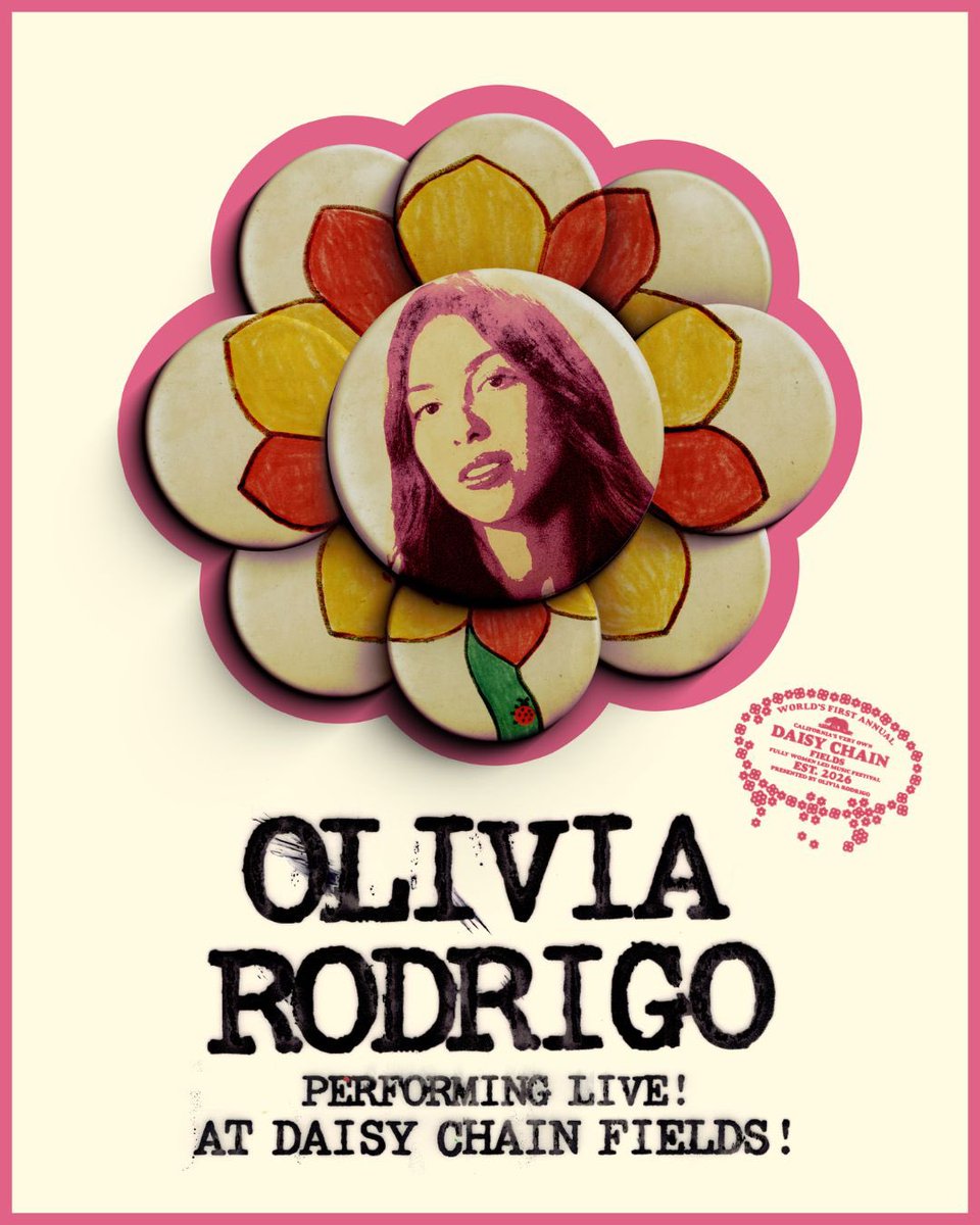 daisychainfield's tweet photo. meet the heart of our cause, @oliviarodrigo ❀ #DaisyChainFields https://t.co/E7DHrWG9DJ
