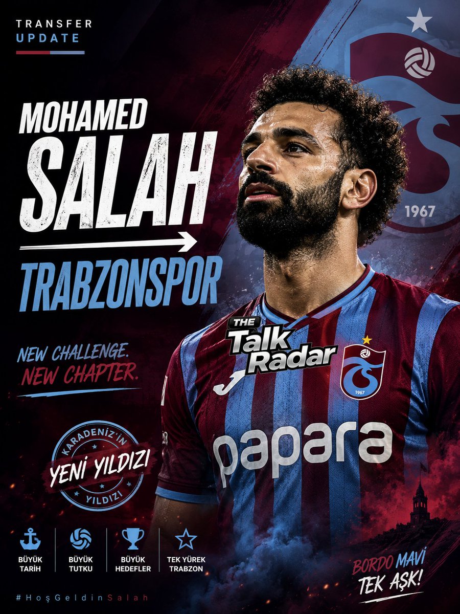 thetalk_radar's tweet photo. 🚨🇪🇬 MOHAMED SALAH → TRABZONSPOR?! 🔴🔵🔥

Mohamed Salah to Trabzonspor?! The transfer story has football fans talking as a stunning potential move to Turkey makes headlines! 👀

#MohamedSalah #Salah #Trabzonspor #Liverpool #TransferNews #FootballTransfers #PremierLeague #SuperL https://t.co/3d4MHDs78F