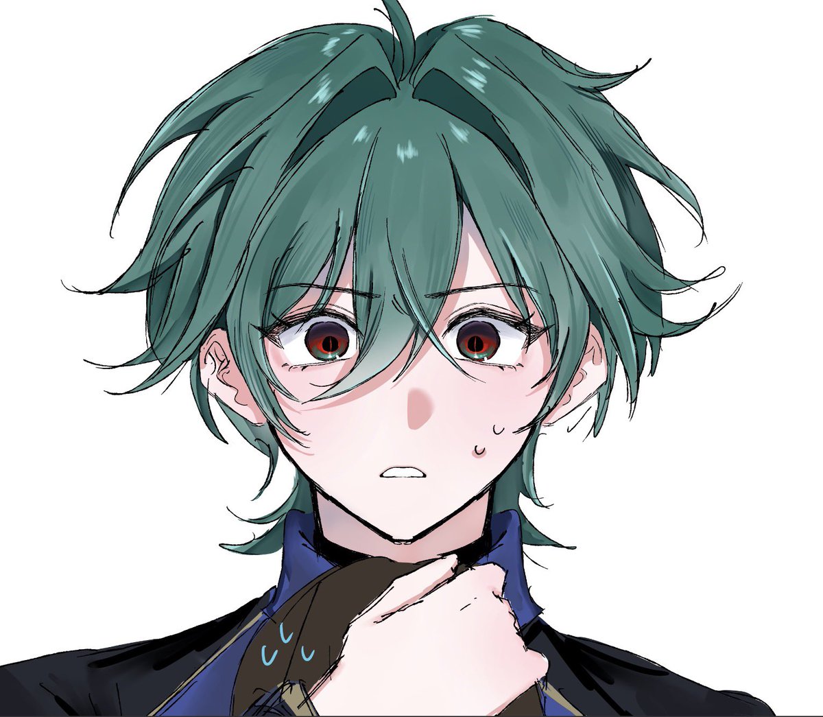 sn_luv2's tweet photo. 何かしらのハプニングみたいなので困惑しながらも、咄嗟に夢主を抱きとめる🔷が描きたかったのですが没なので顔だけ供養‼️‼️‼️ https://t.co/dkPXJpQOIQ