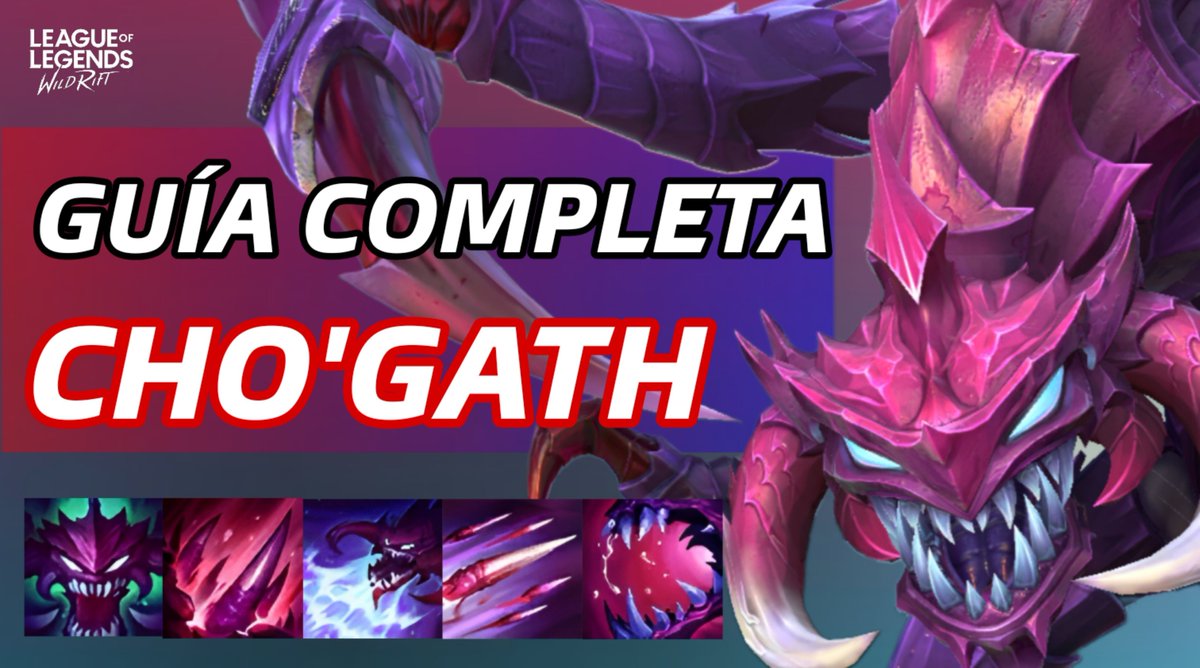 AfterRift's tweet photo. Guía de CHOGATH en Wild Rift ⬇️ https://t.co/926ZkFG0xc