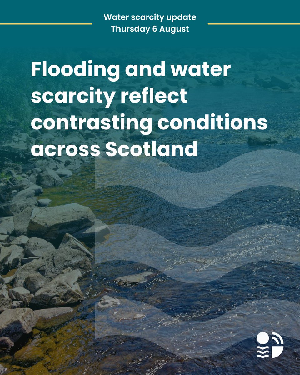 ScottishEPA's tweet photo. Recent rain has improved conditions in several catchments, but the Lower Don, River Teviot and Ettrick Water remain in Significant Scarcity, with restrictions still in place.

Read the latest report: https://t.co/3VmNoJIJJD https://t.co/ryf54QMYHy