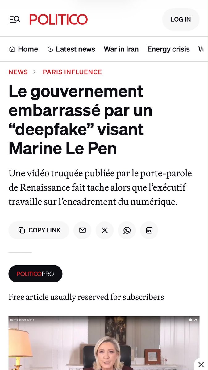 JphTanguy's tweet photo. À ce jour, la seule utilisation d’une vidéo deep-fake par un parti politique français majeur est la vidéo des macronistes contre Marine Le Pen. 

Les macronistes avaient paniqué puis tous les médias avaient vite mis la poussière sous le tapis.

Les Français ne seront pas dupes. https://t.co/iKcndd1s5N