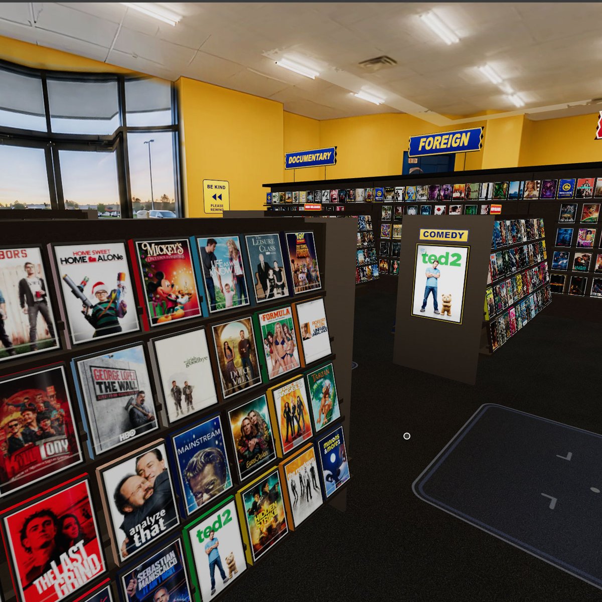 screentime's tweet photo. A new website creates a Blockbuster-style video store out of your streaming service libraries 

Bingebuster lets you walk around this virtual store, picking movies from Netflix, Prime Video, and more from the shelves https://t.co/dBl2PkSgpy