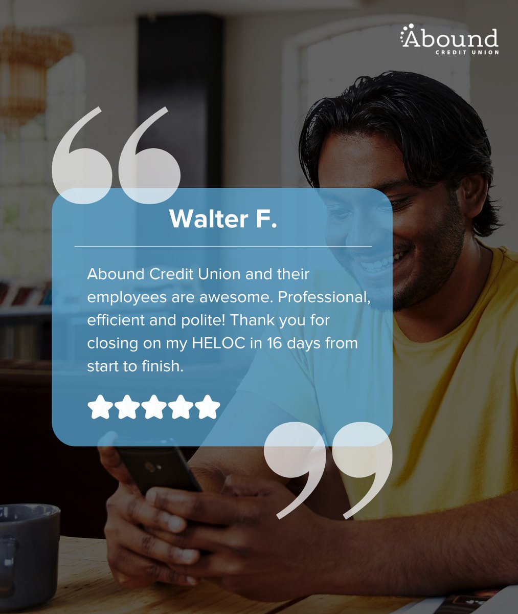 AboundCU's tweet photo. Don't take it from us, here's what one of our members had to say. Learn more about being a part of Abound! 💜 https://t.co/JivuknoJbR