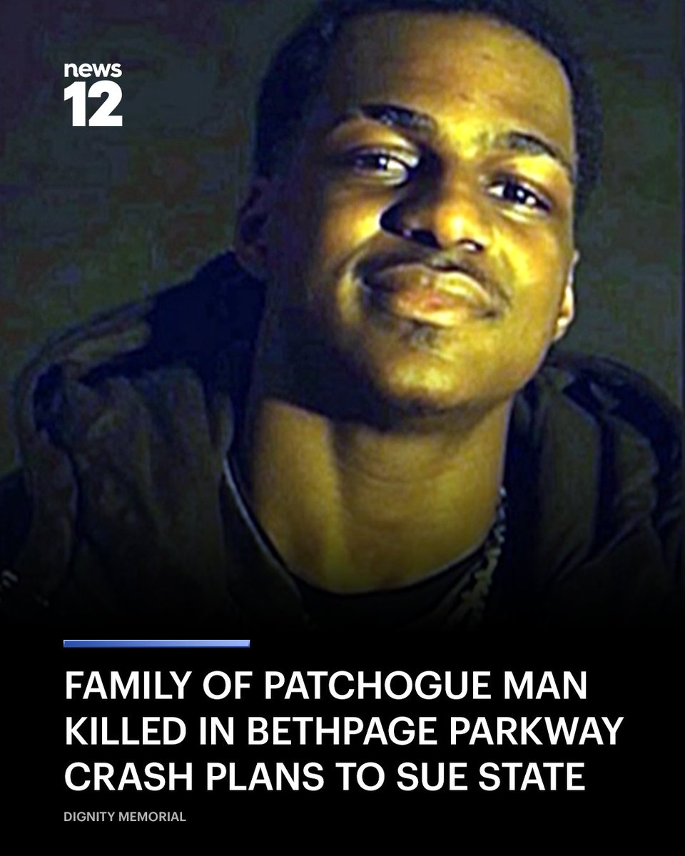 News12LI's tweet photo. The family of a #Patchogue man killed in a head-on crash on the #Bethpage State Parkway plans to sue New York State, alleging officials failed to install critical safety barriers despite knowing the roadway was vulnerable to crossover collisions. - https://t.co/lT6iskwXW1 https://t.co/Kk6yEe4aGb