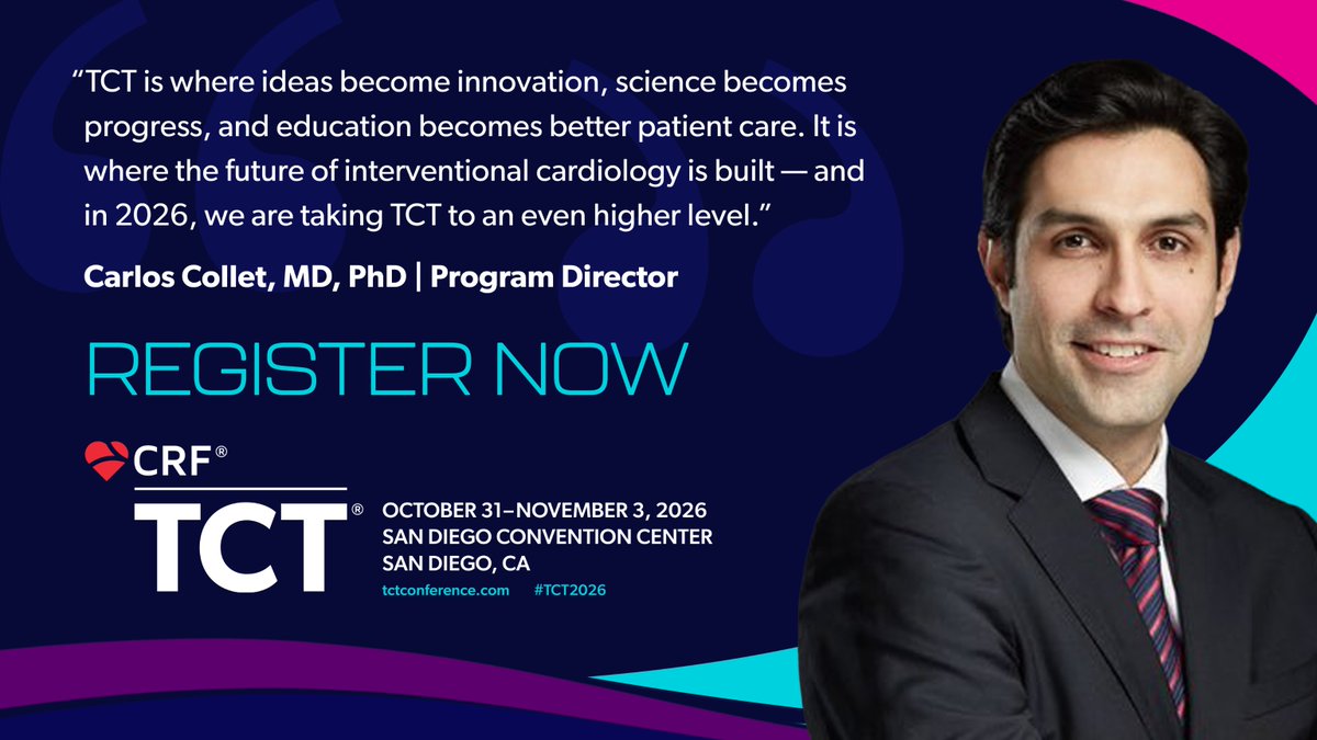 crfheart's tweet photo. Practice at the highest level with world-class education and training at #TCT2026! 🌴

From groundbreaking clinical science and innovations that transform care to live cases and dynamic training that help you master advanced techniques, TCT is where the future comes to life. ✨

🔗 https://t.co/HE1XQi0d1U   

#CardioX #CardioTwitter #CardioEd #CardioResearch @BurkhoffMd @djc795 @ColletCarlos @georgedangas @jgranadacrf @mbmcentegart @Drroxmehran @sahilparikhmd @PopmaJeffrey @triciarawh @mirvatalasnag @TCTConference @TCTMD