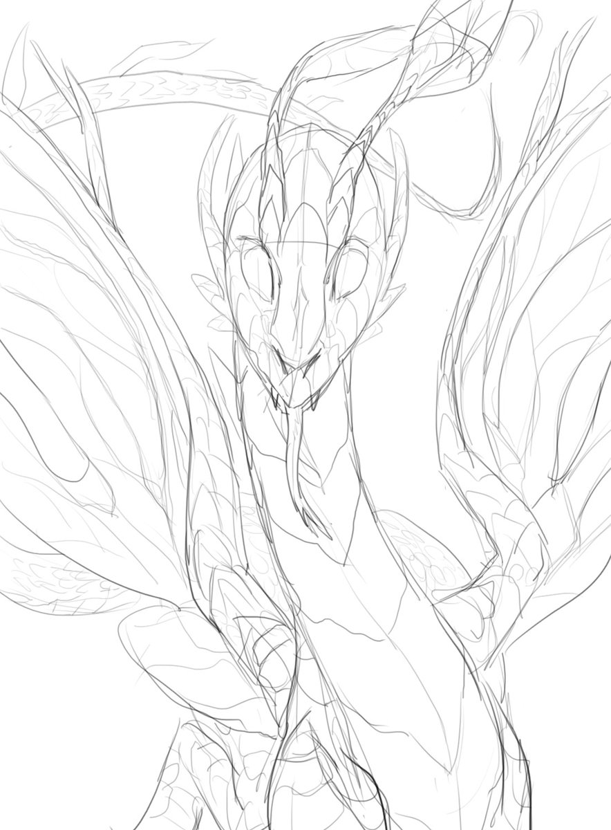 NNi_Barrel's tweet photo. Wip! Jumping into SMAUGUST! I feel like I need to channel my inner dragon hype into something productive!  I also invite the Pathfinder fandom to make art of Pathfinder dragons alongside me!  #smaugust #dragon #pathfinder #WrathOfTheRighteous #wrath_of_art #wotr #owlcatgames https://t.co/mkWOb3Qulv