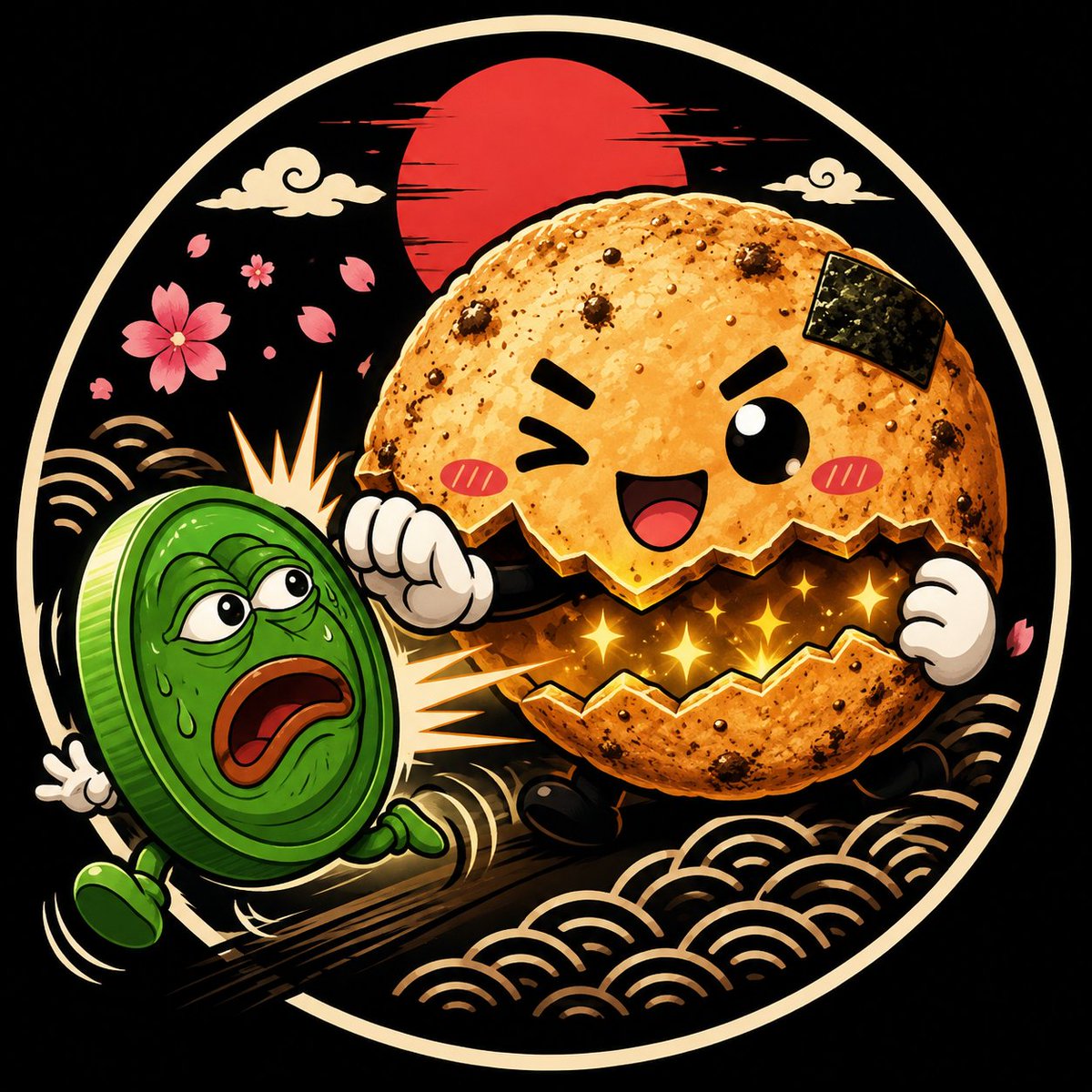 Senbei_Memes's tweet photo. Frog displaced. Rice cake deployed. 🍘 https://t.co/HfW1UjB2Ua