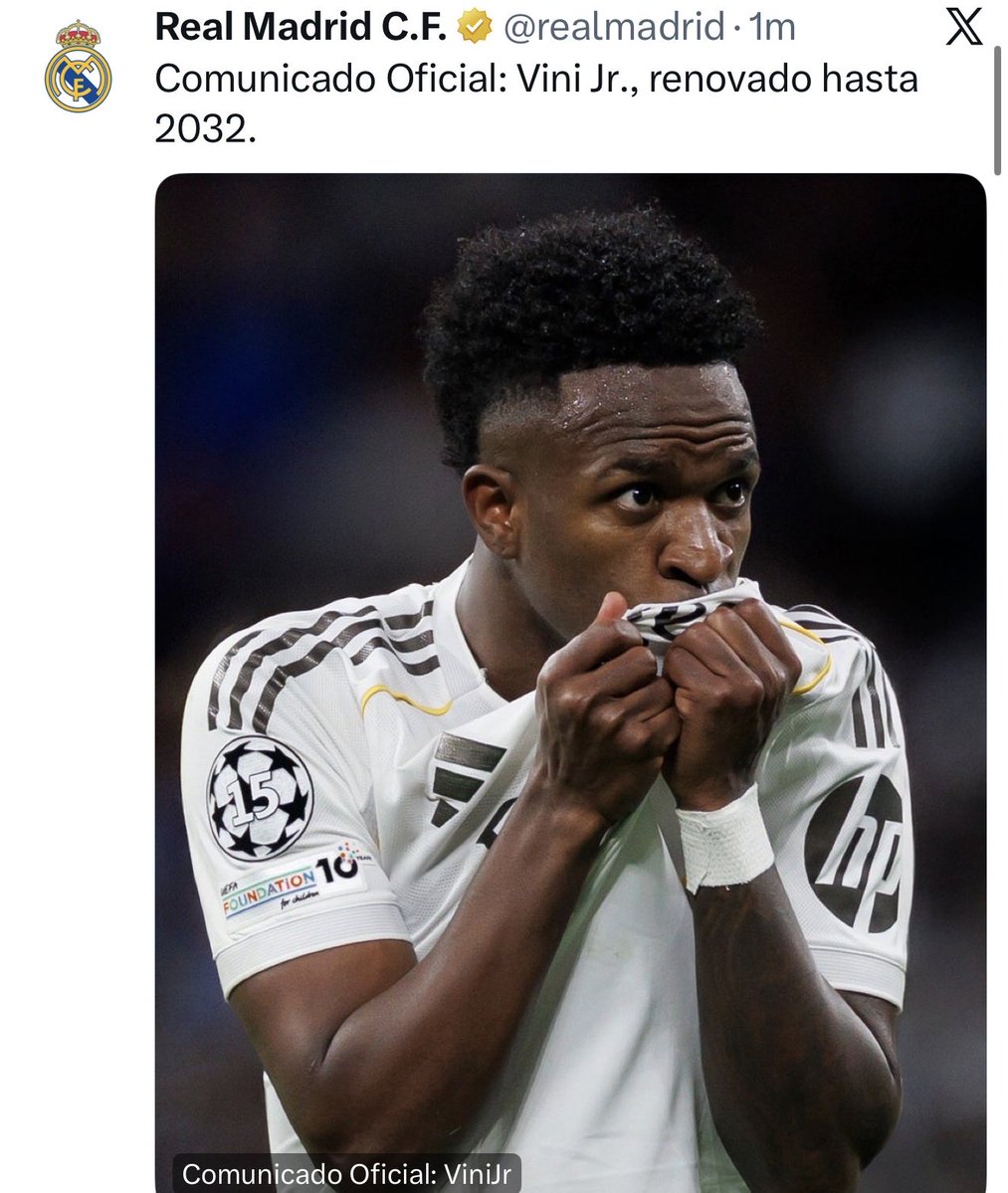 mohammedawaad's tweet photo. رسمياً .. ريال مدريد يجدد عقد فيني جونيور حتى 2032 https://t.co/PLlhUVQG6G