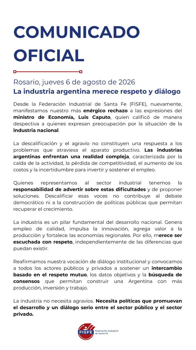 florcarignanook's tweet photo. No se puede permitir que quienes ocupan un cargo en nuestra nación trate de manera tan descalificativa a nuestra industria. https://t.co/fEdTtTnCA1