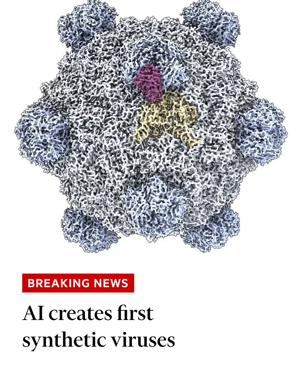 FT's tweet photo. Breaking news: Scientists in the US have for the first time used artificial intelligence to create viruses unknown in nature, a milestone that promises advances in healthcare but also raises important biosafety and biosecurity concerns. https://t.co/L9Hg3hXwz8 https://t.co/Gn4TFakQ4S